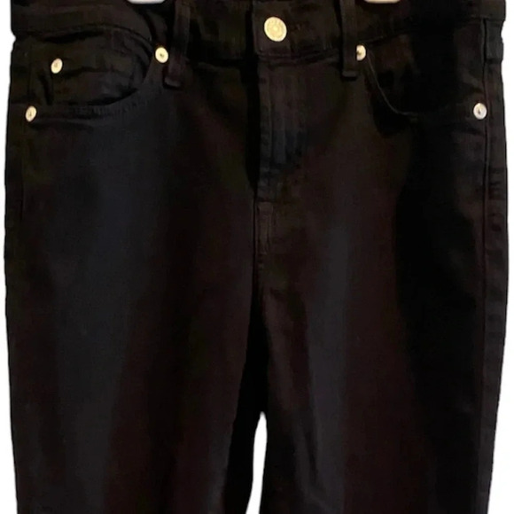 7 FOR ALL MANKIND WOMENS SKINNY BLACK JEANS PANTS BOTTOMS SIZE 28 - Picture 2 of 6